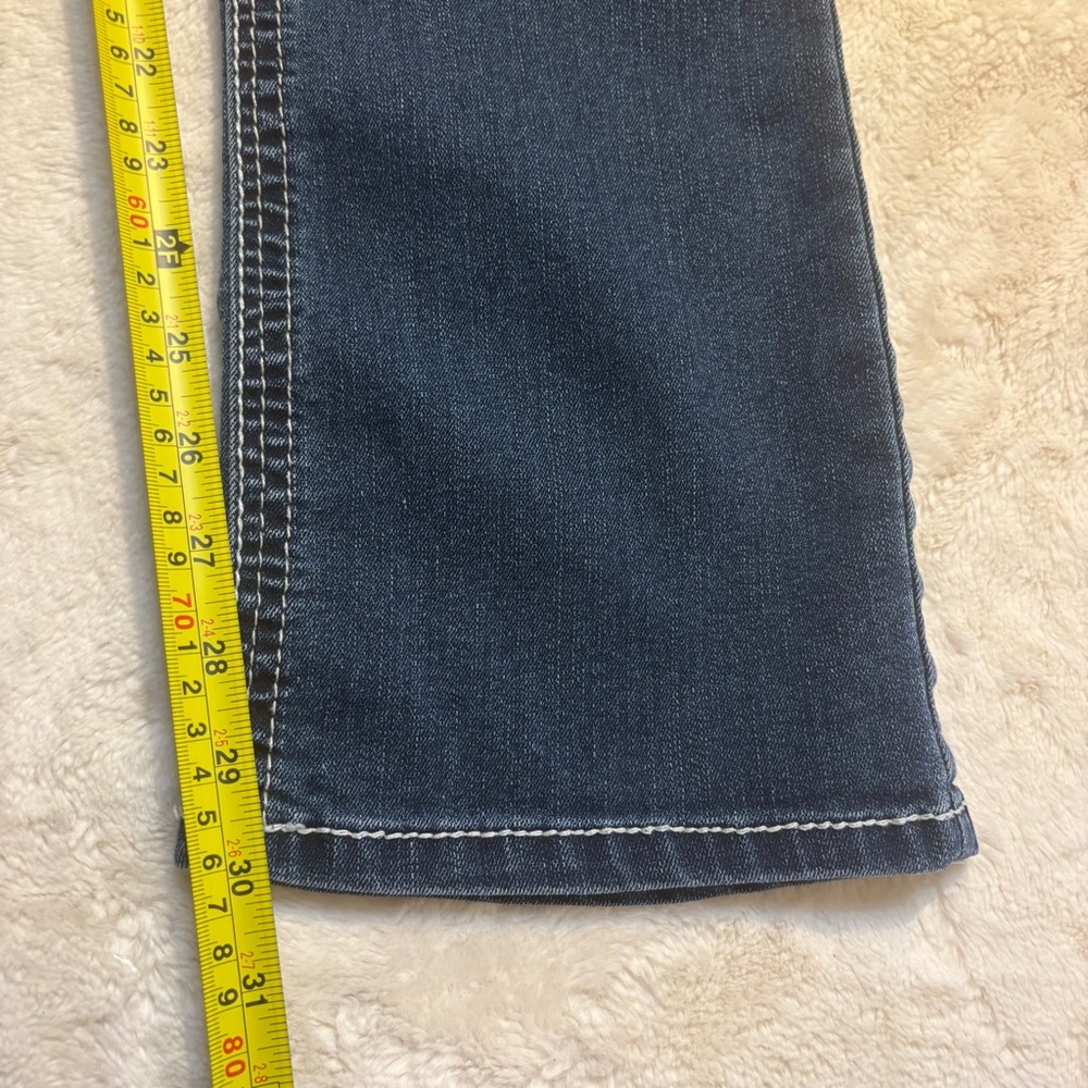 No Boundaries Jeans Size 5 Jrs Dark Blue Boot Cut Mineral Wash Sequined Pockets - Picture 12 of 12
